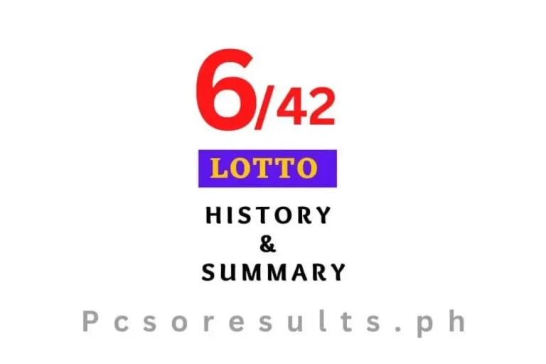 6 42 Lotto Result History and Summary