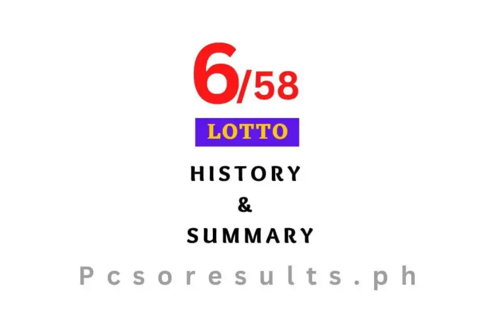 6 58 Lotto Result History and Summary